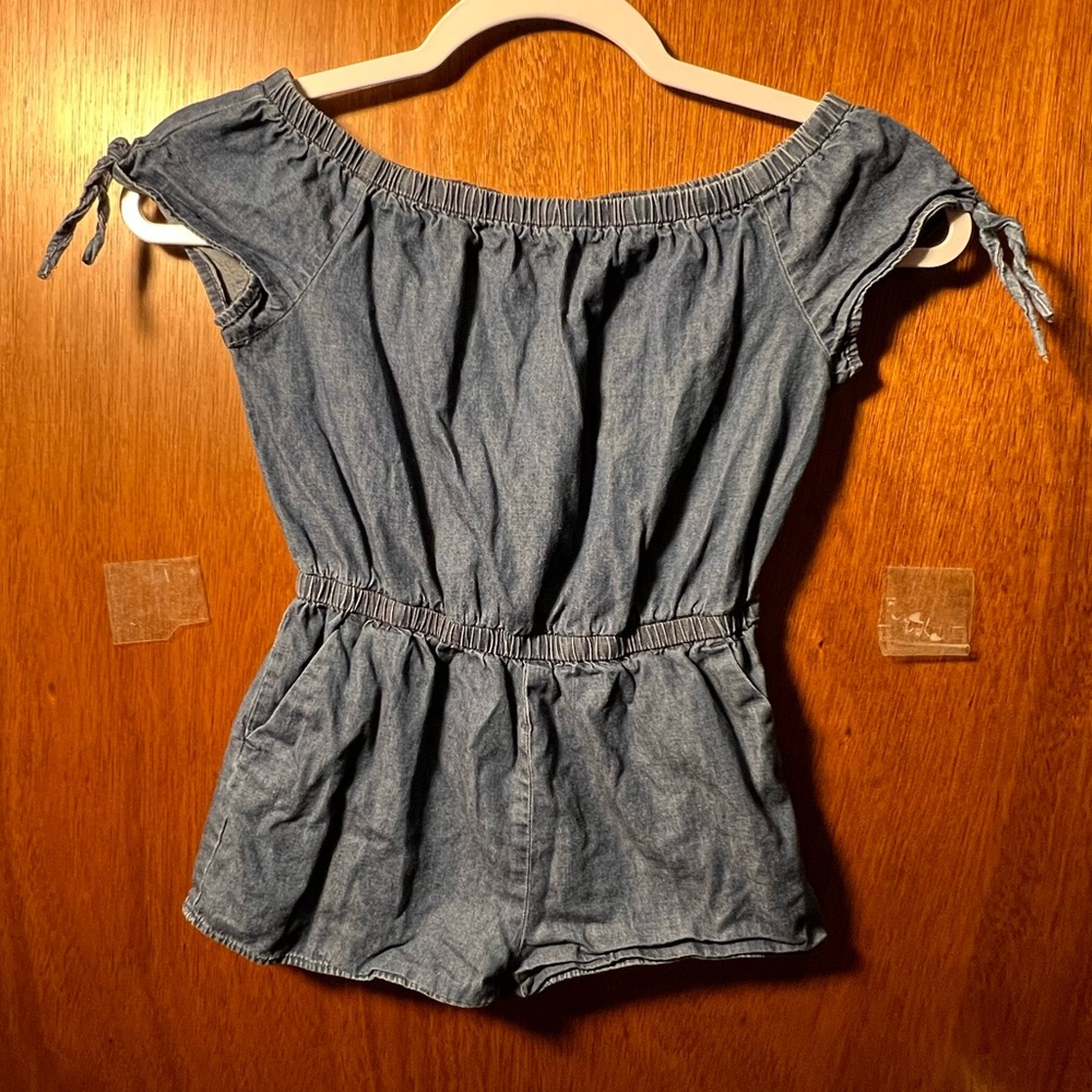 Yarn and Sea size 8 blue-jean style romper